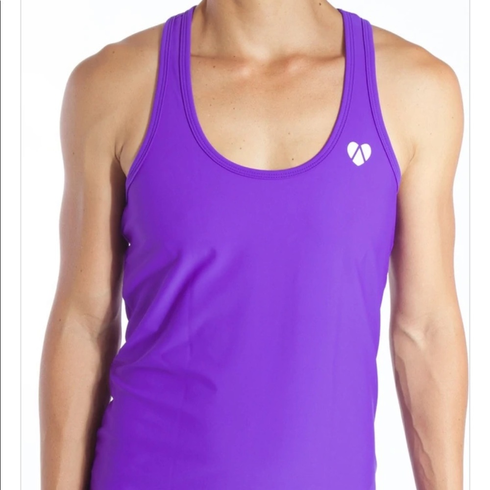 Mahiku Purple Workout Swim Yoga Racerback Tank Top, Quality of Lululemon, Hawaii